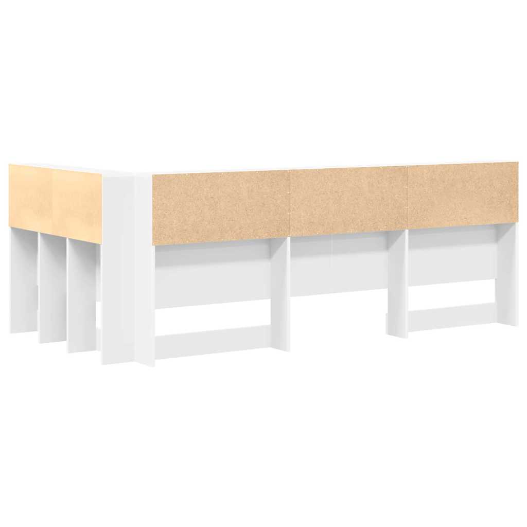 Storage Headboard with Shelf White 90 cm Engineered Wood