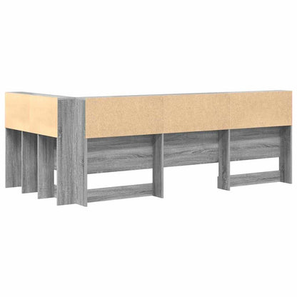Storage Headboard with Shelf Grey sonoma 90 cm Engineered wood
