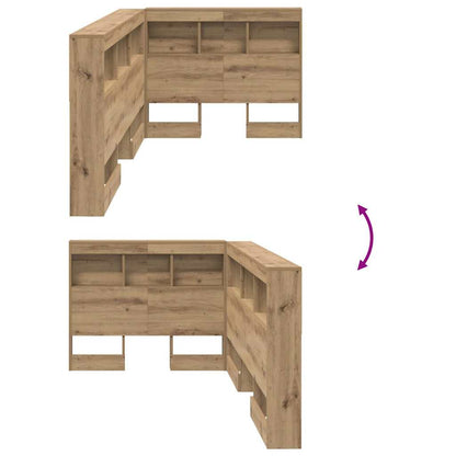 Storage Headboard with Shelf Artisan Oak 90 cm Engineered Wood