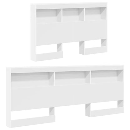 Storage Headboard with Shelf White 120 cm Engineered Wood