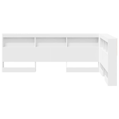 Storage Headboard with Shelf White 120 cm Engineered Wood