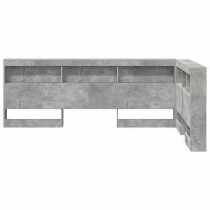 Storage Headboard Concrete Grey 120 cm Engineered Wood