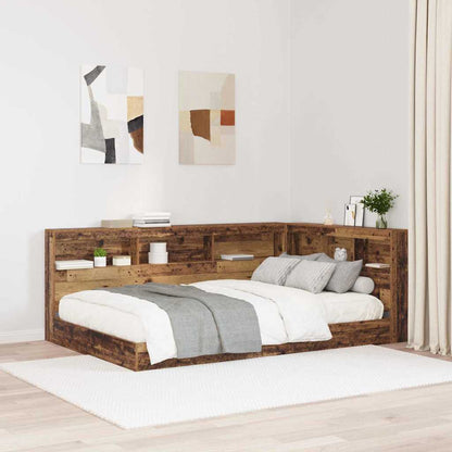 Storage Headboard with Shelf Old Wood 120 cm Engineered Wood