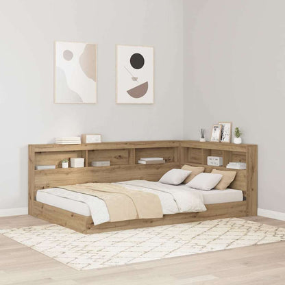 Storage Headboard with Shelf Artisan Oak 120 cm Engineered Wood