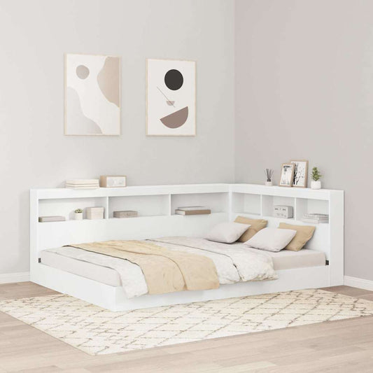 Storage Headboard with Shelf White 140 cm Engineered Wood