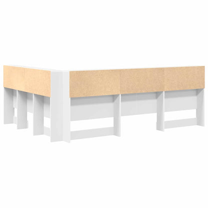 Storage Headboard with Shelf White 140 cm Engineered Wood