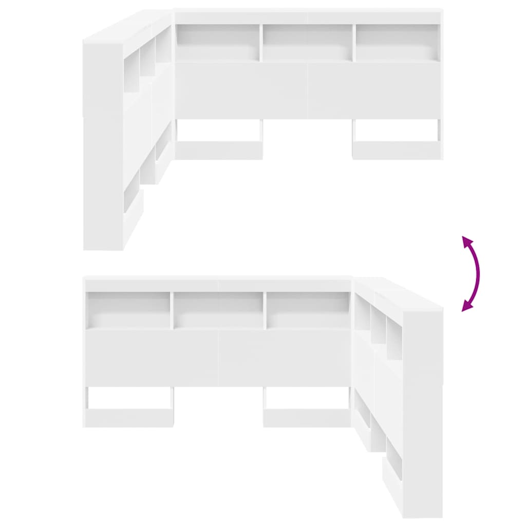 Storage Headboard with Shelf White 140 cm Engineered Wood