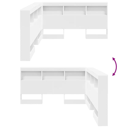 Storage Headboard with Shelf White 140 cm Engineered Wood