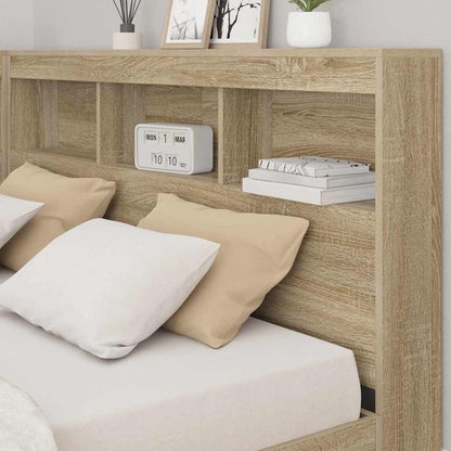 Storage Headboard with Shelf Sonoma Oak 140 cm Engineered Wood