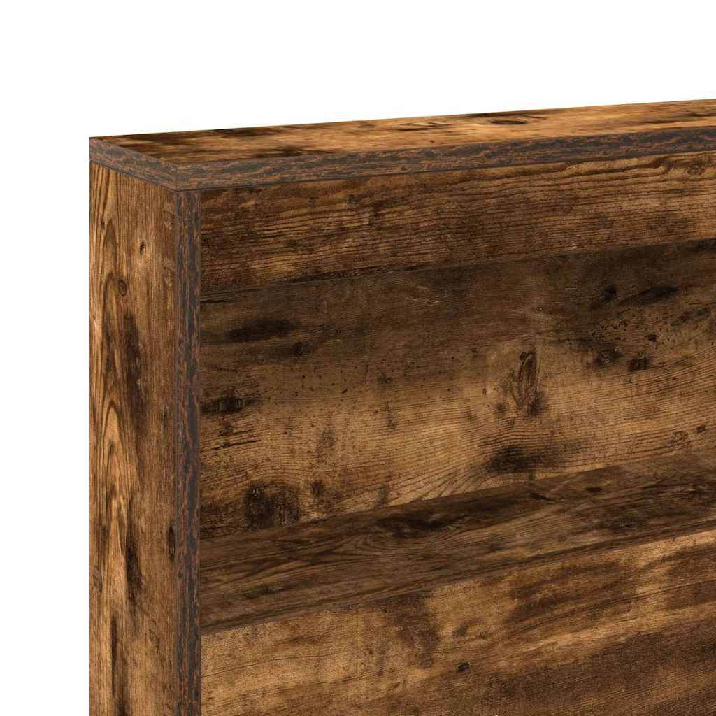 Storage Headboard with Shelf Smoked Oak 140 cm Engineered Wood