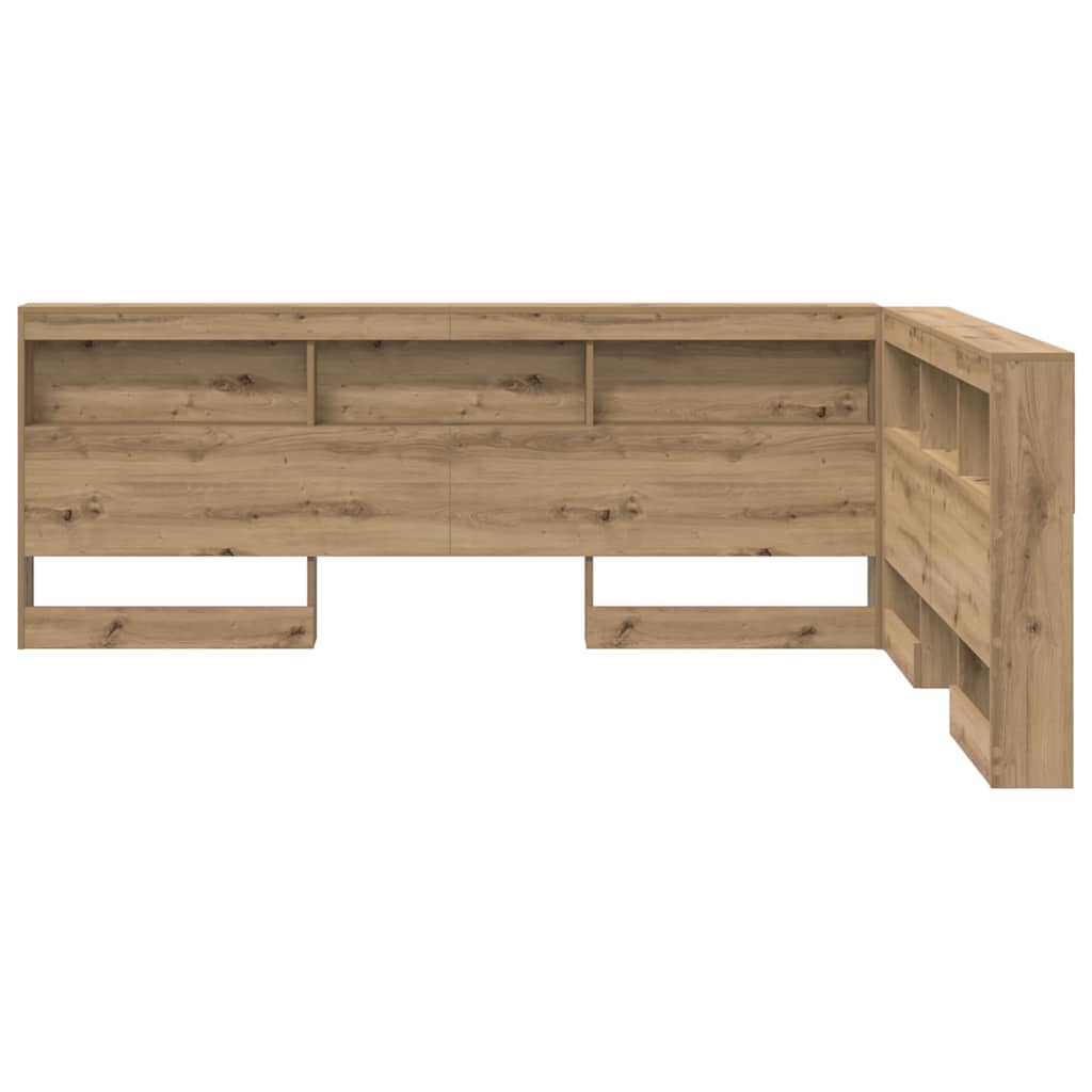 Storage Headboard with Shelf Artisan Oak 140 cm Engineered Wood
