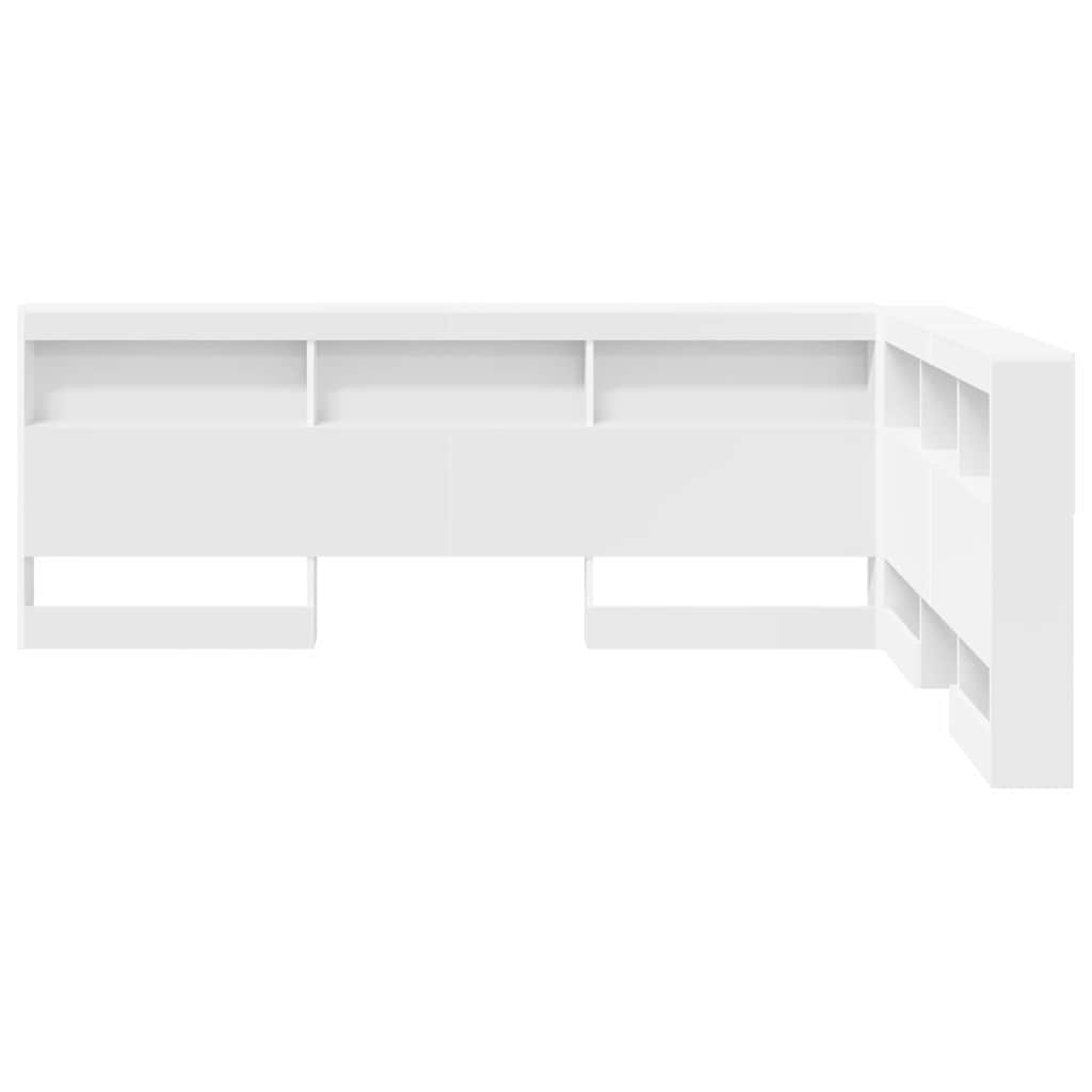 Storage Headboard with Shelf White 135 cm Engineered Wood