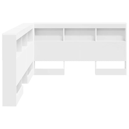 Storage Headboard with Shelf White 135 cm Engineered Wood