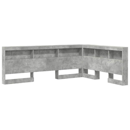 Storage Headboard Concrete Grey 135 cm Engineered Wood