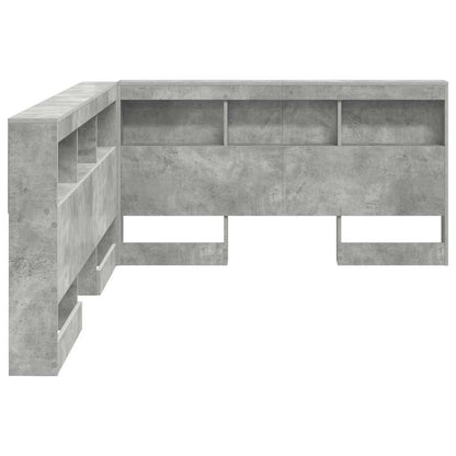 Storage Headboard Concrete Grey 135 cm Engineered Wood