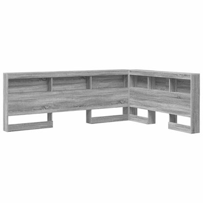 Storage Headboard with Shelf Grey Sonoma 135 cm Engineered Wood
