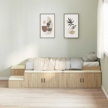 Storage Bed Frame Sonoma Oak 100 cm Engineered Wood