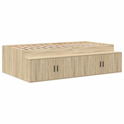 Storage Bed Frame Sonoma Oak 100 cm Engineered Wood