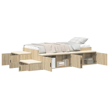 Storage Bed Frame Sonoma Oak 100 cm Engineered Wood