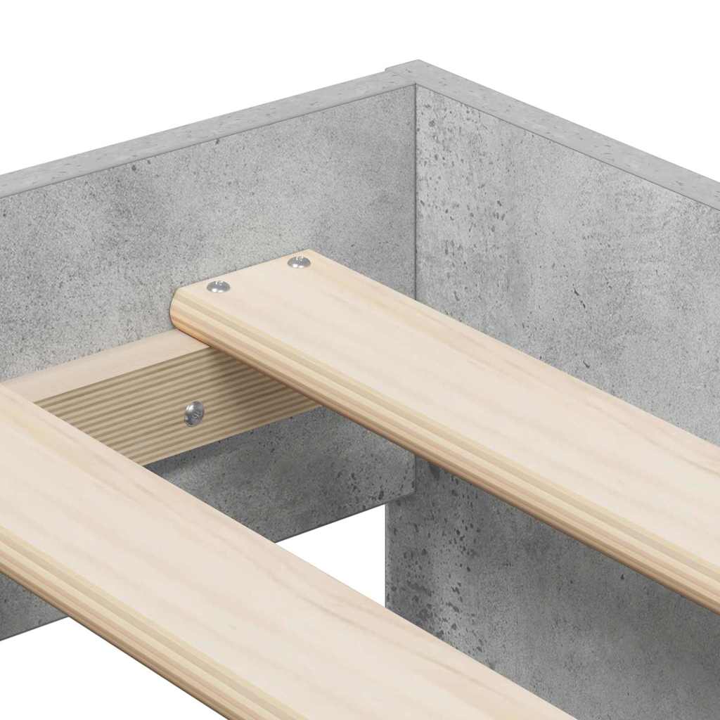 Storage Bed Frame Concrete Grey 100 cm Engineered Wood