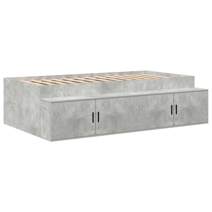 Storage Bed Frame Concrete Grey 100 cm Engineered Wood