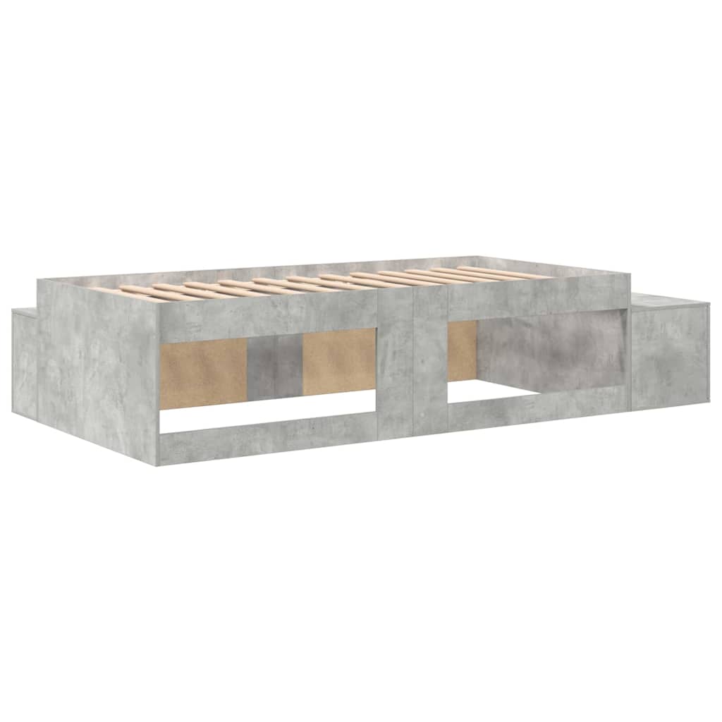 Storage Bed Frame Concrete Grey 100 cm Engineered Wood