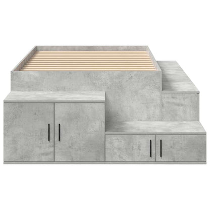 Storage Bed Frame Concrete Grey 100 cm Engineered Wood