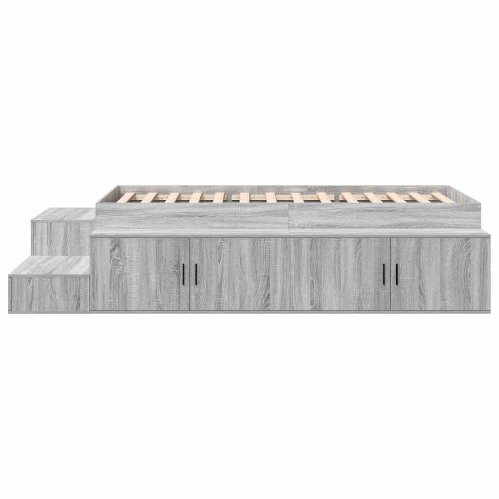 Storage Bed Frame Grey Sonoma 100 cm Engineered Wood