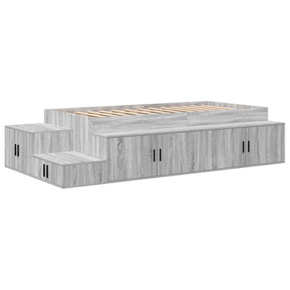 Storage Bed Frame Grey Sonoma 80 cm Engineered Wood