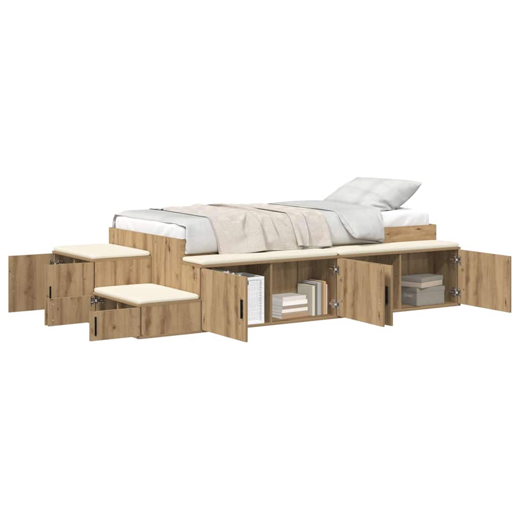 Storage Bed Frame Artisan Oak 80 cm Engineered Wood