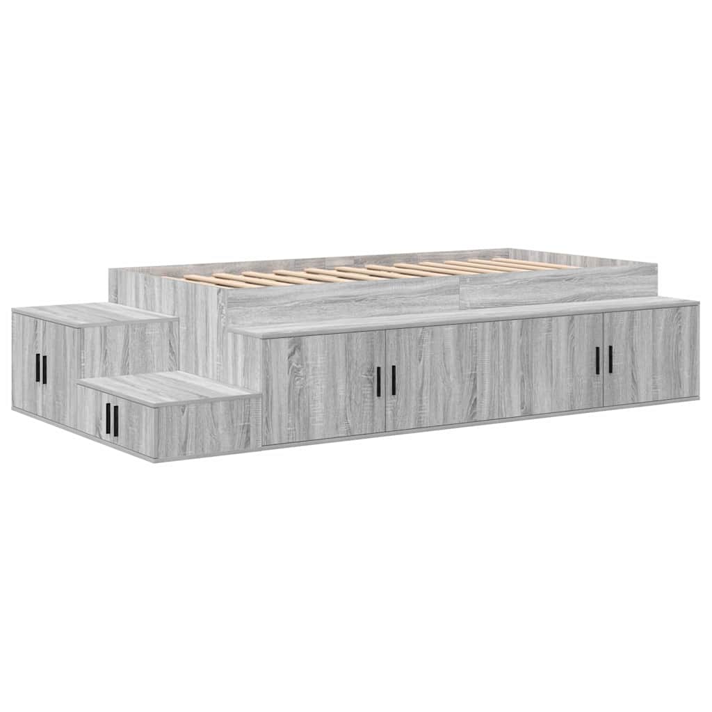 Storage Bed Frame Grey Sonoma 75 cm Engineered Wood