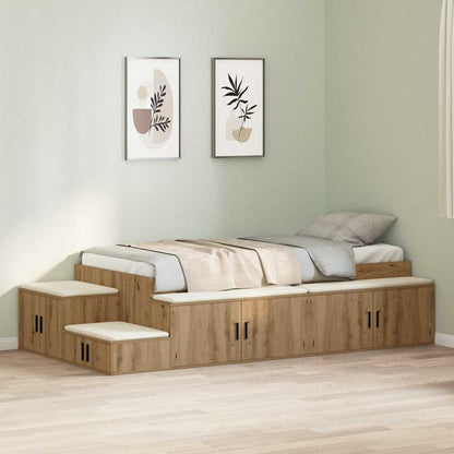 Storage Bed Frame Artisan Oak 75 cm Engineered Wood