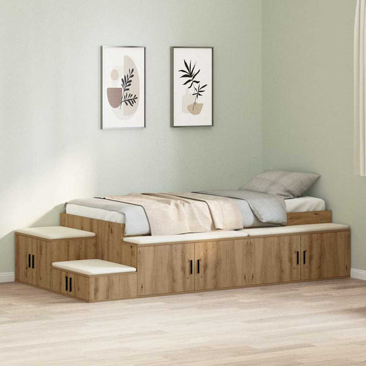Storage Bed Frame Artisan Oak 75 cm Engineered Wood