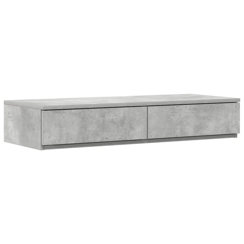 Storage Bed Frame Concrete Grey 80 cm Engineered Wood