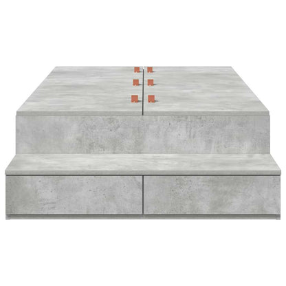 Storage Bed Frame Concrete Grey 80 cm Engineered Wood