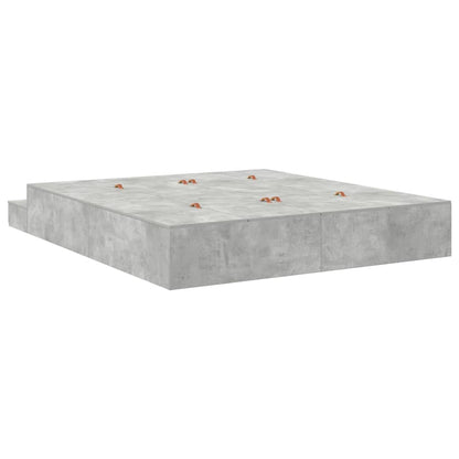 Storage Bed Frame Concrete Grey 200 cm Engineered Wood