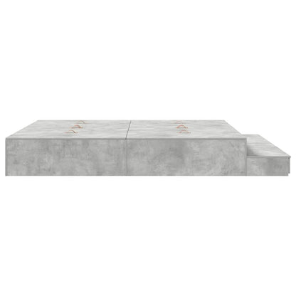 Storage Bed Frame Concrete Grey 200 cm Engineered Wood