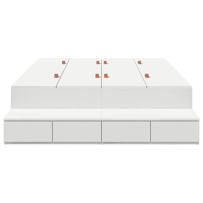 Storage Bed Frame with Drawer White 120 cm Engineered Wood