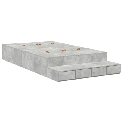 Storage Bed Frame Concrete Grey 120 cm Engineered Wood