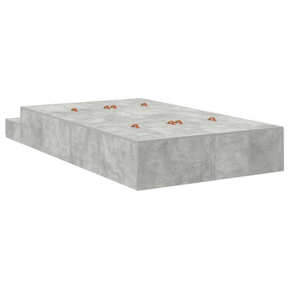Storage Bed Frame Concrete Grey 120 cm Engineered Wood