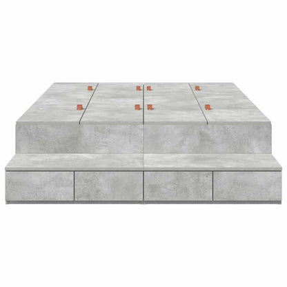 Storage Bed Frame Concrete Grey 120 cm Engineered Wood