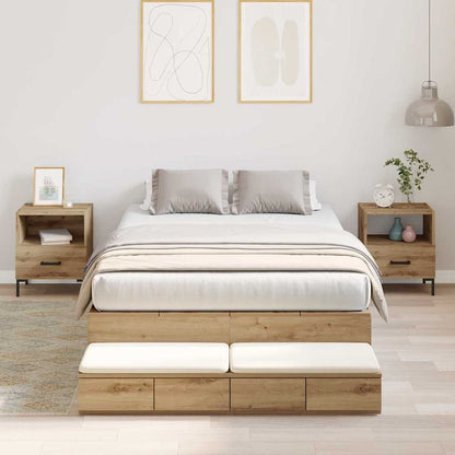 Storage Bed Frame Artisan Oak 120 cm Engineered Wood