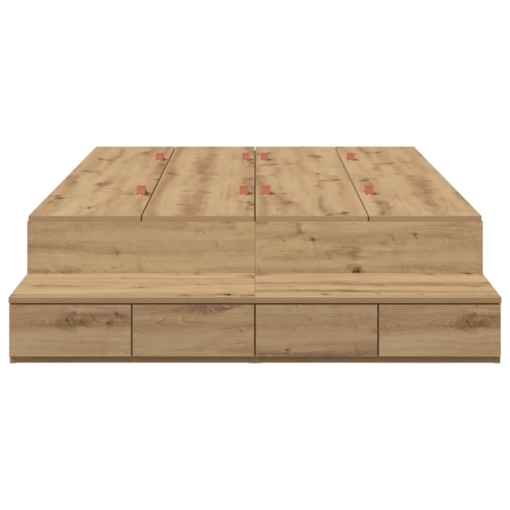 Storage Bed Frame Artisan Oak 120 cm Engineered Wood