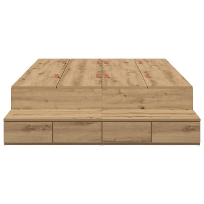 Storage Bed Frame Artisan Oak 120 cm Engineered Wood