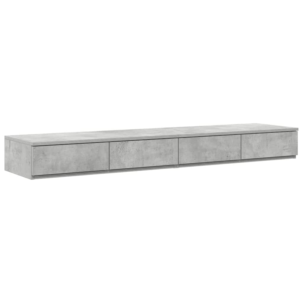 Storage Bed Frame Concrete Grey 150 cm Engineered Wood