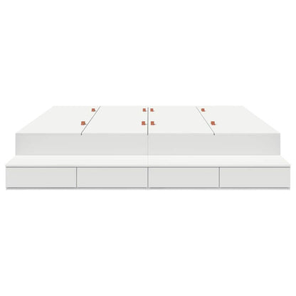 Storage Bed Frame with Drawer White 180 cm Engineered Wood