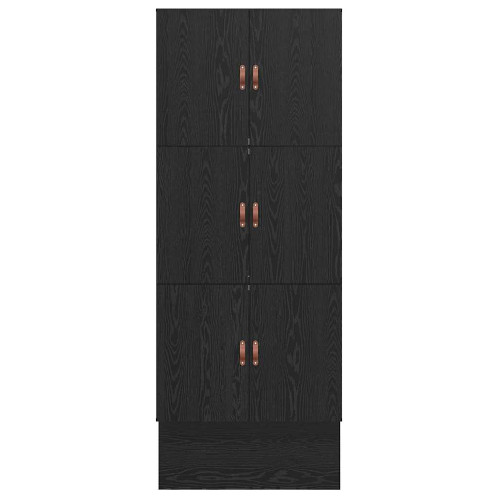 Storage Bed Frame with Drawer Black Oak 90 cm Engineered Wood