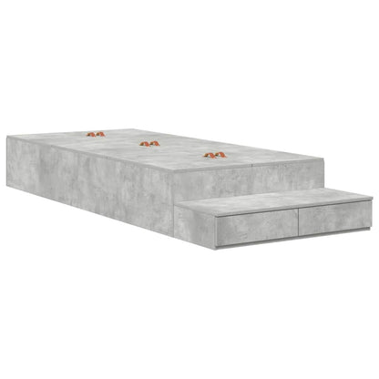 Storage Bed Frame Concrete Grey 75 cm Engineered Wood