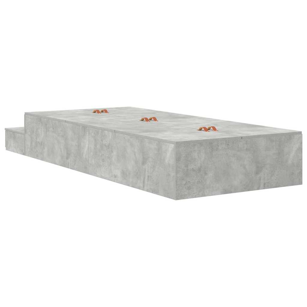Storage Bed Frame Concrete Grey 75 cm Engineered Wood