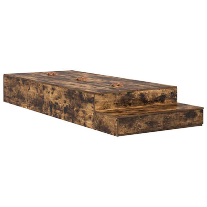 Storage Bed Frame with Drawer Smoked Oak 75 cm Engineered Wood